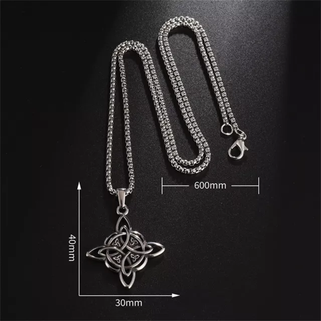 Collier pendentif nœud sorcière en acier inoxydable bijoux mode hommes bijoux 3