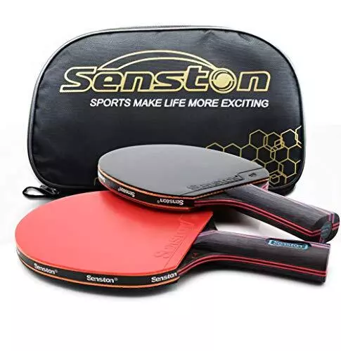 Senston Professional Tischtennisschläger 2-Spieler-Set mit Ping-Pong-Schlägertas