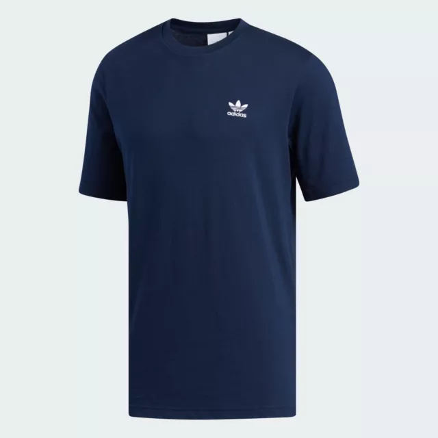 adidas Originals Essential Tee Mens - Trefoil Logo 100% Cotton T-Shirt Navy - XL