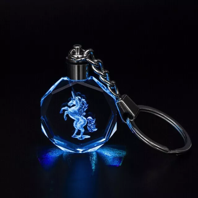 Crystal LED KEYRING UNICORN THEAMED  WITH Gift BOX FOR  Birthday Gift