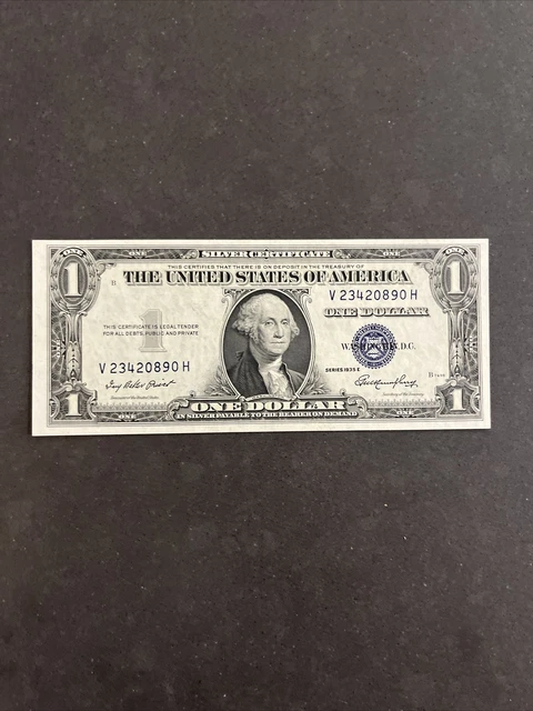 1935E $1 Silver Certificate Uncirculated Unc Fr 1614 Block Vh