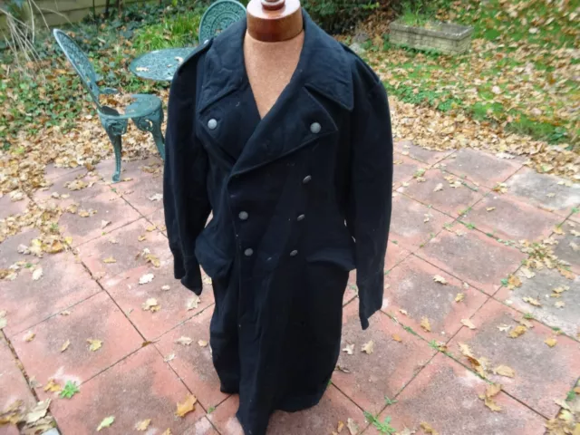 Vintage Police Greatcoat Trench Overcoat Coat Black Constabulary