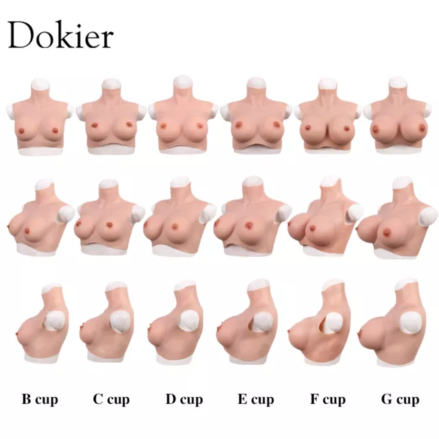 Dokier Realistic Silicone Crossdresser Breast Forms Fake Boobs Breasts B-G Cup