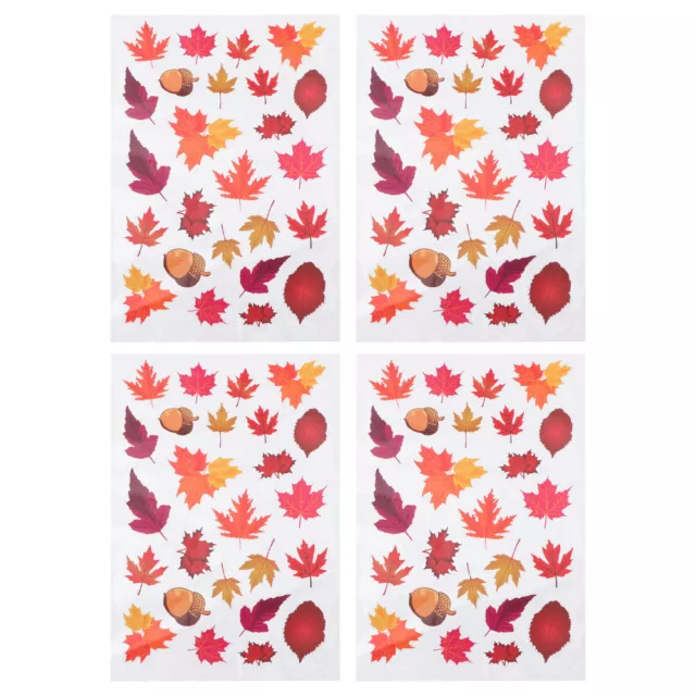 4Pcs Harvest Party Supplies Nursery Room Decals Autumn Maple Sticker