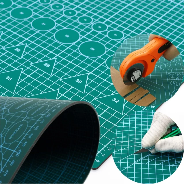 Grigio Tappetino Da Taglio Grande, 150 X 100 Cm, Autorigenerante, Con Reticolato