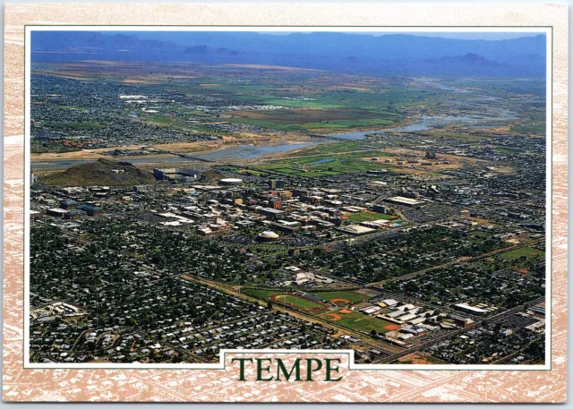 VINTAGE POSTCARD CONTINENTAL SIZE AERIAL VIEW OF TEMPE ARIZONA 1980s