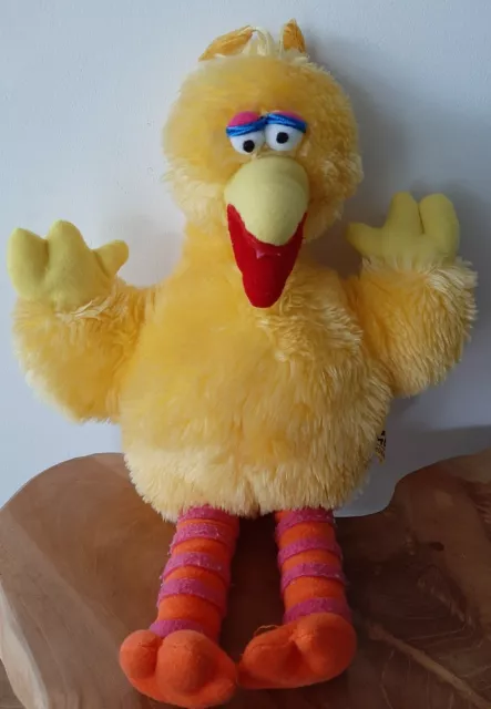 IGEL Stofftier 36cm Bibo Big Bird Gelber Vogel SESAMSTRAßE Muppets 1997 Vintage