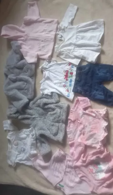 10x  Bundle Baby Girl Summer Winter Mixed Clothes Various items 0-3Months.