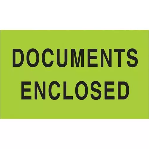 Tape Logic Etichette," Documents Enclosed ",7.6cm x 12.7cm,Fluorescente Verde,