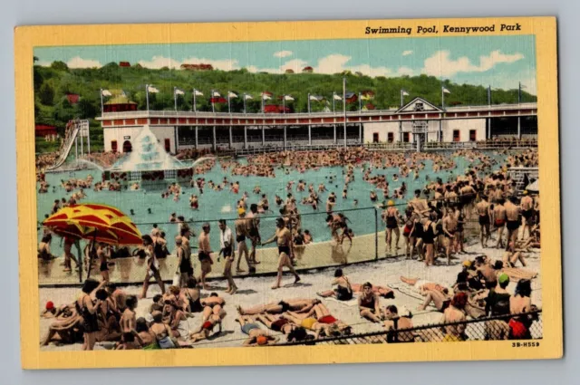 Pittsburgh Pennsylvania Swimming Pool Kennywood Park Curt Teich Postcard 1943