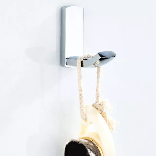 Polished Chrome Wall Mounted Coat Cloth Robe Hat Hook Rack Hanger Holder Zba839
