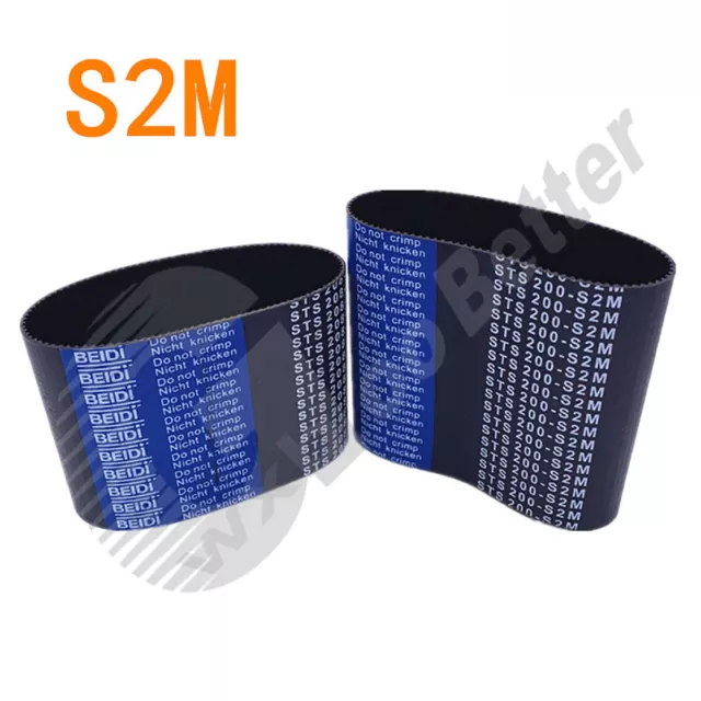 Timing Belt S2M Width=6mm Closed Loop Synchronous Belt for Pulley L=82mm~296mm