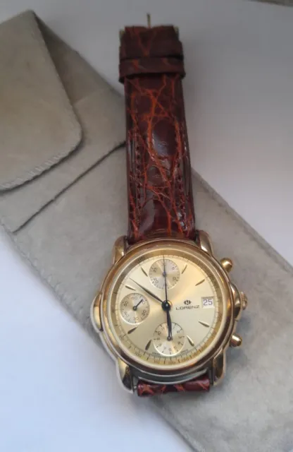 Orologio Lorenz Dorato Automatico Anni 80 90 Cronografo
