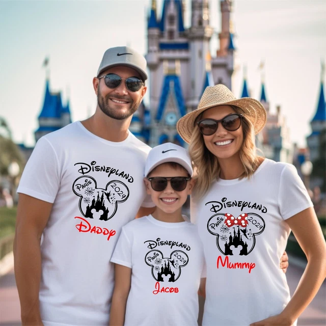 PERSONALISED DISNEYLAND PARIS 2024 TShirt, Mickey Minnie Family Tour