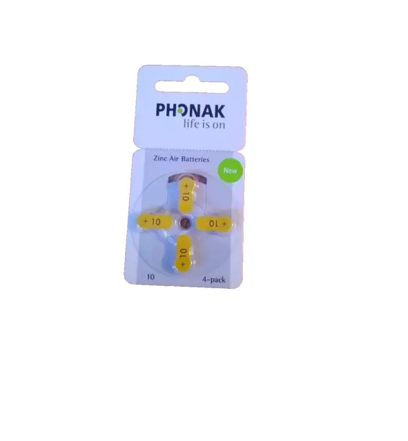 Baterías para audífonos Phonak tamaño 10 x 4 celdas (amarillo)