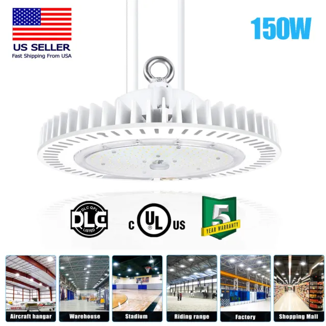 150W UFO LED High Bay Light Warehouse Factory Shop Fixture Lighting White 5000K