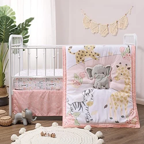 Crib Bedding Set for Baby Girls, Wildest Dreams, 3 Pieces