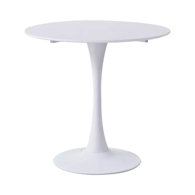 Mesa de comedor redonda blanca 80 cm moderna nórdica MDF patas superiores de met