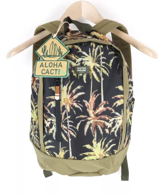 Scotch Shrunk Hombre Bolsa OS Verde Palma Patrón con Bolsillos Informal Mochila