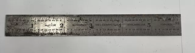 LS Starrett No. 622R - 10R GRAD 6" Rule w Decimal Equivalents on Back
