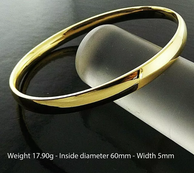 Bangle Bracelet Real 18k Yellow Filled Gold Solid Ladies Antique Golf Cuff Style 2