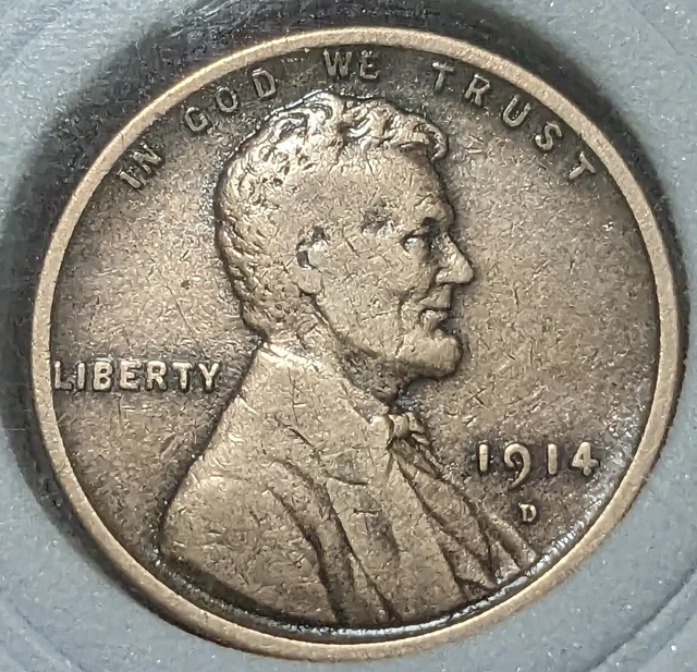 1914-D Lincoln Cent Wheat Penny, Sharp Key Date With Nice Details