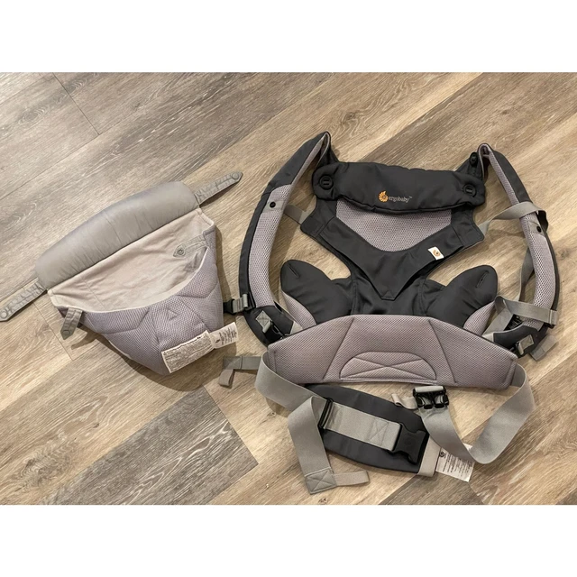 ERGOBABY 360 Four Position Cool Air Carbon Gray Baby Carrier with Infant Insert