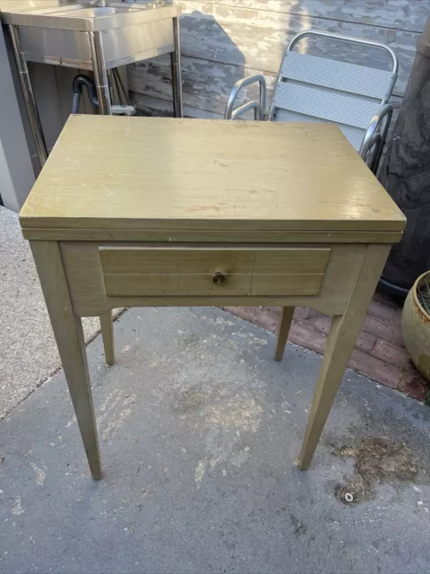 Vintage Singer Sewing Machine Table Cabinet Complete