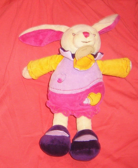 Doudou plat lapin babynat sans mouchoir en TBE