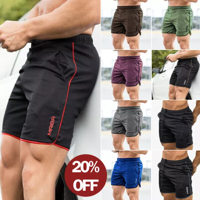 Men's Sports Shorts GYM Training Bodybuilding Summer Workout Fitness Short Pants