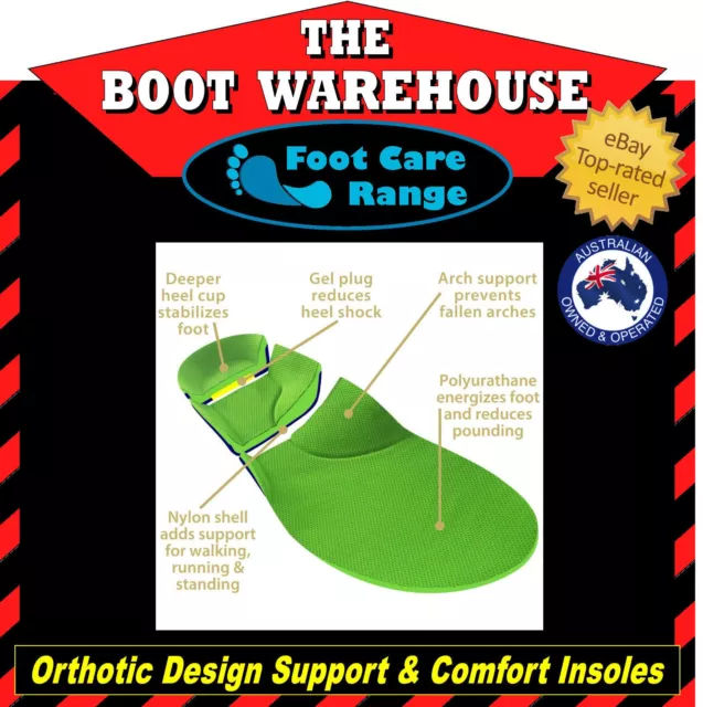 Insoles Innersoles Footbeds! Comfort Orthotic Arch Support! Work Boots & Shoes! 3