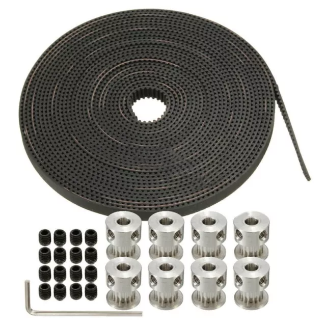 26 Pièces 5M Courroie Distribution GT2 16T 5mm Alésage Poulie Pour RepRap Prusa