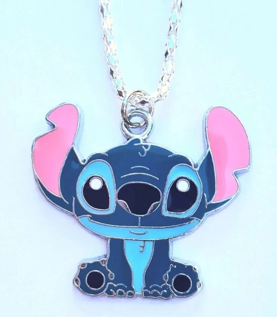 LILO & STITCH 18" Inch Cute Silver Charm Necklace Pendant Kids Girls £3