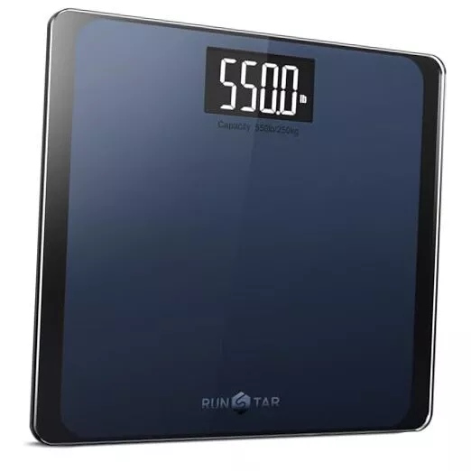 Escala digital de baño de 550 libras para peso corporal con plataforma ultra ancha y