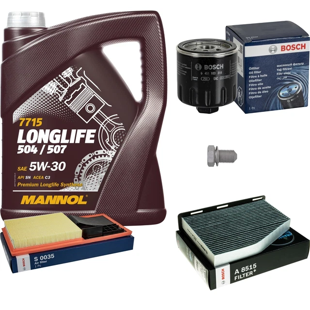 Kit Vidange 5L Huile 5W-30 + Filtre Bosch - Compatible Honda Jazz III 1.2, 1.3