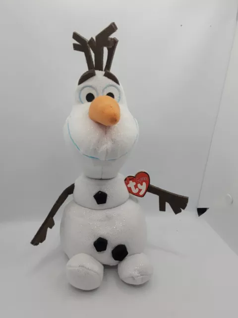 Frozen Olaf 2014 Snowman Beanie 8" Plush Cuddly Soft Toy Disney Ty Olaf 2