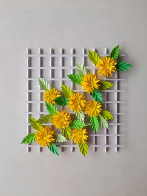 Wall Hanging Paper Craft Handmade DIY Wall Decoration New Colorful Flower Design