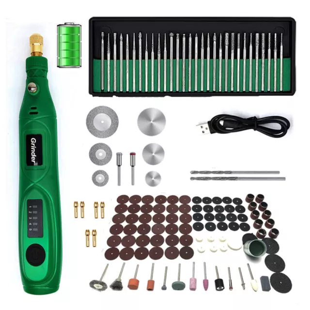 USB Electric Cordless Grinder Rotary Tool Drill Kits Variable Speed Accessories