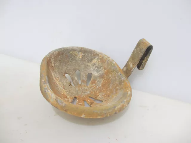 Vintage Galvanized Soap Dish Holder Pot Antique Old Bathroom WC