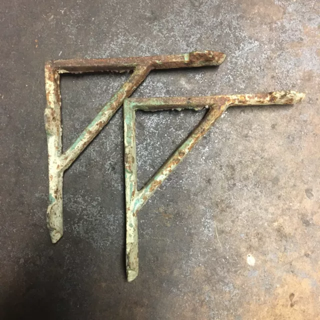 Set of 2 Heavy Cast Iron Shelf Brackets 8 3/4x 8 7/8"