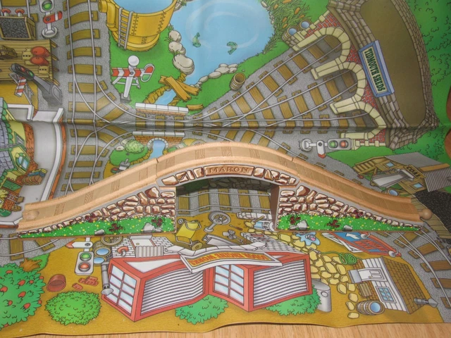 Thomas Wooden Railway Train Moteur Piste Arqué Pont Tunnel Pierre Maron