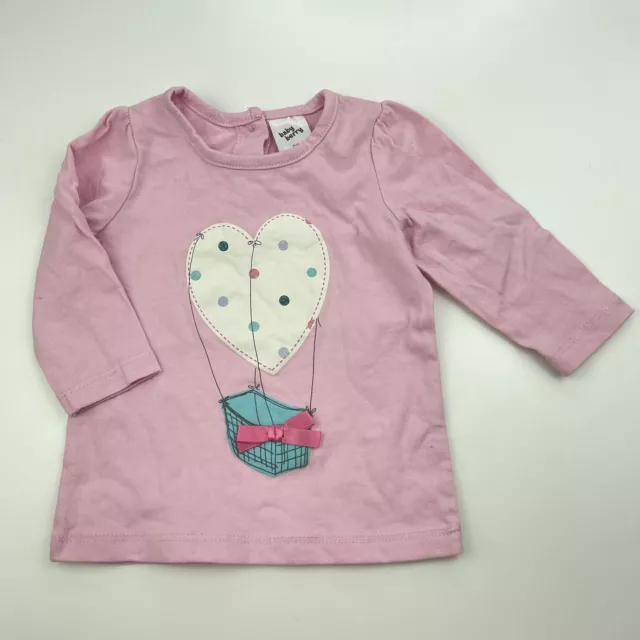 Girls size 00, Baby Berry, pink cotton long sleeve t-shirt / top, FUC