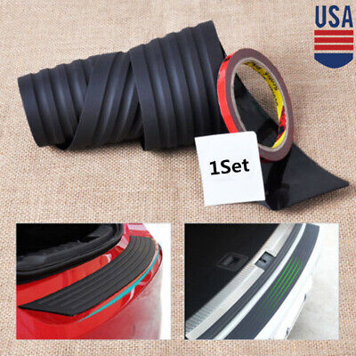 Car Rear Bumper Deck Sill Protector Plate Rubber Cover Tailgate Back Door Guard