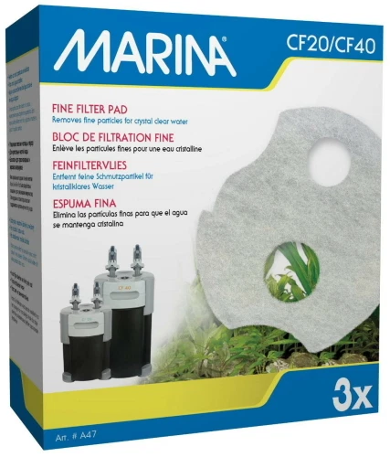 3-Pack Marina Replacement  Fine Filter For Aquarium Canister Filters CF20 & CF40