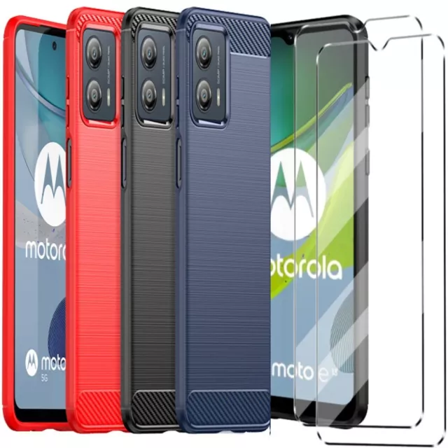 For Motorola G14 G54 G84 E22 E13 G23 G53 G32 Case Gel Phone Cover + Screen  Guard