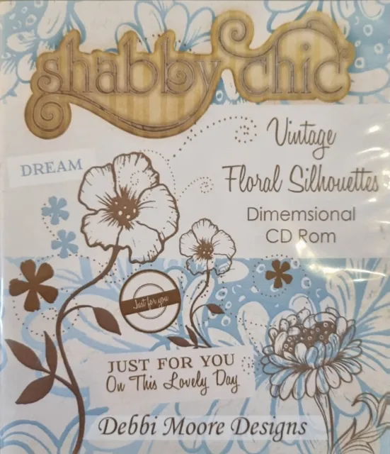 Debbi Moore ~ Shabby Chic Vintage Floral Silhouettes ~ Dimensional Cd-Rom