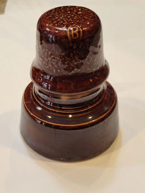 Vintage Brown Ceramic Porcelain Insulator (B)