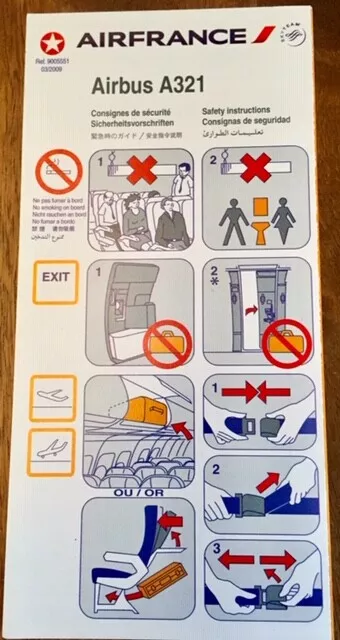 Air France - (Skyteam) - Airbus A321 03/2009 - Safety Card - Consignes