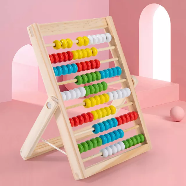 Wooden Bead Abacus Kids Educational Math Learning Colourful Toy Counting Numbers