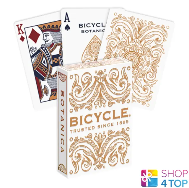 BICYCLE Botanica Playing Cartes Pont Magique Tours Poker Uspcc Blanc or Rose New